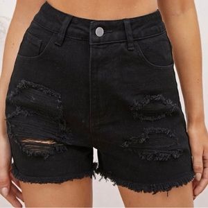 High Waisted Ripped Shorts
